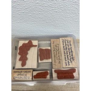 Mixed Brands Set Of 7 Wood Mounted Rubber Stamps Words